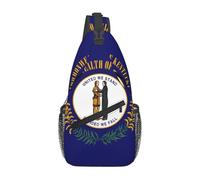 KKAFGBV Sac à bandoulière pour homme avec drapeau de l'État du Minnesota - Design double poche, unisexe, adapté pour la course à pied, les voyages, Drapeau de l'État du Kentucky, Taille unique