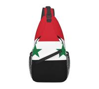 KKAFGBV Sac à bandoulière pour homme avec drapeau des îles Wallis et Futuna - Design double poche, unisexe, adapté pour la course à pied, les voyages, Drapeau de la République arabe syrienne, Taille