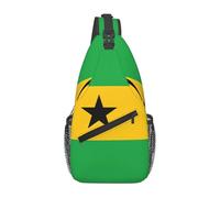 KKAFGBV Sac à bandoulière pour homme avec drapeau du Suriname - Design double poche, unisexe, adapté pour la course à pied, les voyages, Drapeau de Sao Tomé-et-Principe, Taille unique
