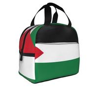 KKAFGBV Sac à déjeuner fourre-tout unisexe imprimé drapeau de l'État de Palestine - Sac isotherme avec poche de rangement, étanche, étanche