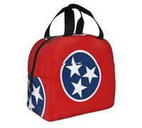 KKAFGBV Sac à déjeuner fourre-tout unisexe imprimé drapeau de l'État du Tennessee - Sac isotherme avec poche de rangement - Anti-fuite et imperméable