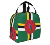 KKAFGBV Sac à déjeuner fourre-tout unisexe imprimé drapeau du Commonwealth de la Dominique, sac isotherme avec poche de rangement, étanche, étanche
