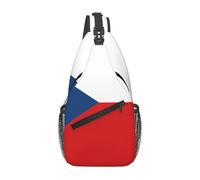 KKAFGBV Sac de poitrine à bandoulière drapeau de l'État de Palestine pour homme - Design double poche, unisexe, convient pour la course à pied, les voyages, Drapeau de la République tchèque, Taille