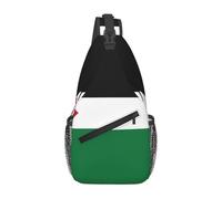 KKAFGBV Sac de poitrine à bandoulière drapeau de l'État de Palestine pour homme - Design double poche, unisexe, convient pour la course à pied, les voyages, Drapeau de l'État de Palestine, Taille