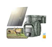 KKB 4G LTE Camera Surveillance Solaire Extérieure sans Fil, 2K Caméra de Chasse avec Carte SIM, Camera 4G PTZ avec Vision Nocturne Couleur, PIR Détection, Audio Bidirectionnel, Etanche IP66