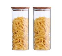 KKC Bocal en verre étanche à l'air de stockage de cuisine Récipient en verre bo?tes de café bo?tes de thé en vrac bo?tes de sucre bo?tes de sel bo?tes de noix bo?tes scellées 1150 ml 2 pièces