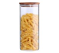KKC Bocaux en Verre Hermetiques avec Couvercle en Bambou - Réutilisable -500g Pots à Grains De Café- Canettes De Café -Bocal Hermetique avec Couvercle-Bocaux Conservation Verre 1450ML