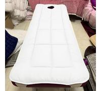 KKCD Surmatelas Cotton Beauty Bed avec Tête Trapézoïdale Protège Matelas Éponge Douce pour Table De Massage Lit De Spa Couverture De Lit De Cils avec Trou De Respiration,White1,60x180cm