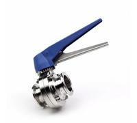 KKCZOFMJ Vanne Papillon 3/4"-1"-1-1/4" 1-1/2"-2" OD, Virole 304 OD 1,5"-2", Compatible avec raccord Tri Clamp et poignée à gâchette.(25mm Ferrule 50.5)