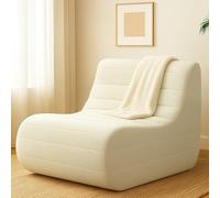 KKdema Pouf poire pour adultes, grand pouf poire au coin du feu, grand pouf de sol, chaise longue en mousse à mémoire de forme pour chambre à coucher, salon, bureau et maison, blanc