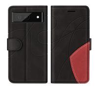 KKEIKO Coque pour Google Pixel 6A 5G, Portefeuille Etui en Cuir PU Coque pour Google Pixel 6A 5G, Antichoc Housse de Protection avec Fente Carte, Noir