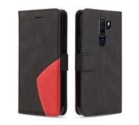 KKEIKO Coque pour Oppo A9 2020 / Oppo A5 2020, Antichoc Étui à Rabat avec Porte Cartes, Magnetique Portefeuille Coque en PU Cuir pour Oppo A9 2020 / Oppo A5 2020, Noir