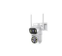 KKENZA Caméra de sécurité intérieure PTZ 8MP WiFi à Double Objectif, Suivi Automatique des Personnes par IA, Surveillance vidéo extérieure IP(AU Plug,WiFi Cam add 128GB)