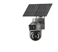 KKENZA Caméra Solaire AOV 4G, Enregistrement 24h/24 et 7j/7, Batterie intégrée, 2 écrans, Zoom 20x, caméra extérieure 8MP, Suivi Automatique, 20 W(4G 20X Zoom 64G TF)