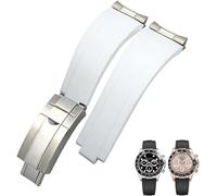 KKFAUS Bracelet de montre en caoutchouc avec boucle courte pour Rolex Daytona Submariner Role OYSTERFLEX Yacht Master Small Wrist Silicone 20 mm 21 mm, 21mm, Agate