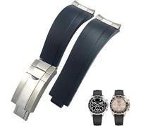 KKFAUS Bracelet de montre en caoutchouc avec boucle courte pour Rolex Daytona Submariner Role OYSTERFLEX Yacht Master Small Wrist Silicone 20 mm 21 mm, 20 mm, Agate