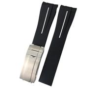 KKFAUS Bracelet de montre en caoutchouc avec extrémité incurvée pour montre Rolex Submariner GMT Daytona Deep Sea Dweller Explorer 2 20 mm 21 mm, 20mm black buckle, Agate