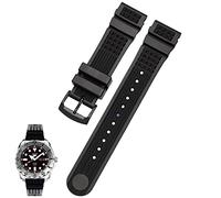 KKFAUS Pour Seiko SRP601J1 Water Ghost Caned Watch Bracelet de plongée étanche en silicone pour homme Noir Bleu 20 mm 22 mm, 22mm, Agate