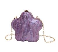 KKFAUS Star Sac de Soirée Rétro Mode Mini Pochette Acrylique Sac Femme Chaîne Bandoulière, violet, 16.5x5.2x15.5cm