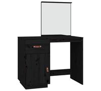 KKgypkn Coiffeuse en pin massif 95 x 50 x 134 cm avec miroir, coiffeuse avec tiroir et 2 compartiments, table de chambre à coucher avec porte et espace de rangement