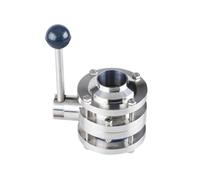 KKHCMZPI Vanne Papillon en Acier Inoxydable 304 de 6-1/4 po à Trois pièces, Type à souder, 159 mm