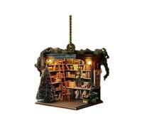 kkiuop Ornement de librairie de Noël en acrylique empilé Décoration à suspendre Arbre de Noël Livre Cadeau pour les vacances Pendentif Arbre Décor Arbre