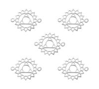 kkjoy 5Pcs Breloques de 7 Chakra pour la Bijouterie et l'Artisanat, Pendentifs en Acier Inoxydable pour Fabriquer Collier Boucles d'Oreilles Bracele (Chakra de la gorge)