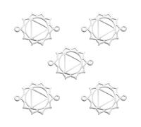 kkjoy 5Pcs Breloques de 7 Chakra pour la Bijouterie et l'Artisanat, Pendentifs en Acier Inoxydable pour Fabriquer Collier Boucles d'Oreilles Bracele (Chakra du plexus solaire)