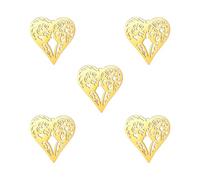 kkjoy 5Pcs Breloques de Cœur d'amour pour la Bijouterie et l'Artisanat, Or Pendentifs en Acier Inoxydable pour Fabriquer Collier Boucles d'Oreilles Bracelet (Style 12)