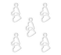 kkjoy 5Pcs Breloques de Cœur d'amour pour la Bijouterie et l'Artisanat, Pendentifs en Acier Inoxydable pour Fabriquer Collier Boucles d'Oreilles Bracele (Style 14)
