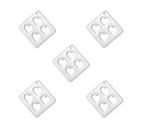 kkjoy 5Pcs Breloques de Cœur d'amour pour la Bijouterie et l'Artisanat, Pendentifs en Acier Inoxydable pour Fabriquer Collier Boucles d'Oreilles Bracele (Style 1)