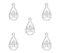 kkjoy 5Pcs Breloques de Fleur de Lotus pour la Bijouterie et l'Artisanat, Pendentifs en Acier Inoxydable pour Fabriquer Collier Boucles d'Oreilles Bracele (Modèle 7)