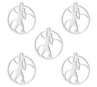 kkjoy 5Pcs Breloques de Tennis pour la Bijouterie et l'Artisanat, Pendentifs en Acier Inoxydable pour Fabriquer Collier Boucles d'Oreilles Bracelet(Modèle 1, Argent)