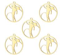 kkjoy 5Pcs Breloques de Tennis pour la Bijouterie et l'Artisanat, Pendentifs en Acier Inoxydable pour Fabriquer Collier Boucles d'Oreilles Bracelet(Modèle 1, Or)