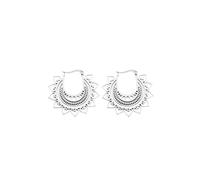 KKJOY Argent Or Boucles d'oreilles à anneaux en acier inoxydable en forme de fleur de vie, feuille d'érable,marguerite, Cadeaux pour femme et filles