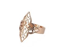 kkjoy Bague Ajourée de Fleur Découpée en Acier Inoxydable Bague de Promesse Réglable Bijoux de Cadeau pour Femme Filles