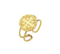 kkjoy Bague Croix de Jérusalem Réglable Anneau Croisés Croix à Cinq Branche