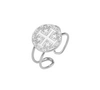 kkjoy Bague Croix de Jérusalem Réglable Anneau Croisés Croix à Cinq Branche