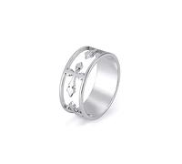 kkjoy Bague Croix Inspiration en Acier Inoxydable Bague Croix Chrétienne Foi Espoir Amour Bague Promesse d'Eternité Bijoux Religieux Cadeau pour Femmes Hommes