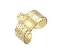 kkjoy Bague de la Déesse Isis d'Égypte en Acier inoxydable Bague Mythologique Symbole de l'Égypte Antique Bijoux Amulette pour Femme Homme(Or)