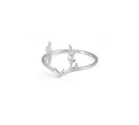 kkjoy Bague en forme de bois de cerf de forêt en acier inoxydable, bague de promesse cadeau d'anniversaire, bijoux pour homme et femme