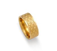 kkjoy Bague Fleur de Vie en Acier Inoxydable Anneau à Six Pétales Fleur Bague de Promesse Bijoux pour Femmes Charmeuses