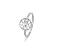 kkjoy Bague Fleur de Vie en Acier Inoxydable Anneau de Promesse Mandala Fleurs Éternelles Géométrie Sacrée Bijoux pour Femmes(Modèle 6, Argent, Diamètre 17 mm)