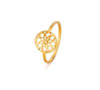 kkjoy Bague Fleur de Vie en Acier Inoxydable Anneau de Promesse Mandala Fleurs Éternelles Géométrie Sacrée Bijoux pour Femmes(Modèle 6, Or, Diamètre 17 mm)