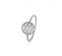 kkjoy Bague Fleur de Vie en Acier Inoxydable Anneau de Promesse Mandala Fleurs Éternelles Géométrie Sacrée Bijoux pour Femmes(Modèle 3, Argent, Diamètre 20 mm)