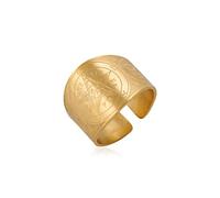 kkjoy Bague Large Pentagramme Satanique Baphomet Chèvre en Acier Inoxydable Anneaux Ouverts de Démon Satan pour Femme Homme (Diamètre 20 mm, Satanique Baphomet Chèvre - Or)