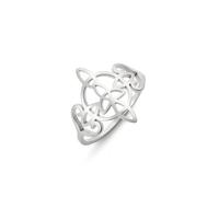 kkjoy Bague Nœud de Sorcières en Acier Inoxydable Bague Nœud Magique Symbole Païen Wiccan Bague Nœud Triangle Celtique Amulette de Sorcellerie pour Femmes Charmeuses