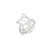 kkjoy Bague Renard Origami en Acier Inoxydable Anneau Réglable Lignes Géométriques des Animaux Bijoux pour Femme Homme(Argent)