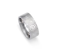 kkjoy Bague Spirale Ronde en Acier Inoxydable Anneau Larges Bandes de Tourbillon Géométrique Bijoux pour Femmes Hommes(Argent, Diamètre 19 mm)