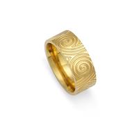 kkjoy Bague Spirale Ronde en Acier Inoxydable Anneau Larges Bandes de Tourbillon Géométrique Bijoux pour Femmes Hommes(Or, Diamètre 18 mm)